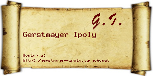 Gerstmayer Ipoly névjegykártya
